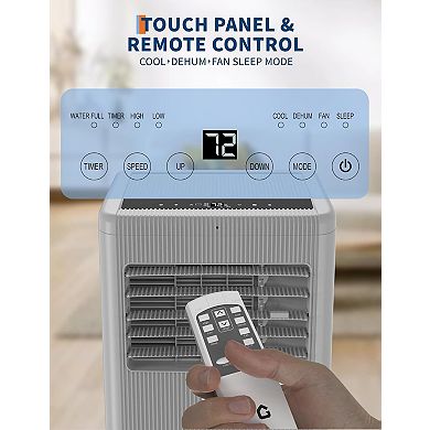 3-in-1 Floor AC Unit for Rooms Up to 350 Sq.ft with Dehumidifier & Fan, 24H Timer