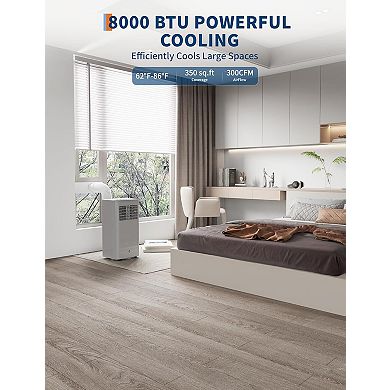 3-in-1 Floor AC Unit for Rooms Up to 350 Sq.ft with Dehumidifier & Fan, 24H Timer