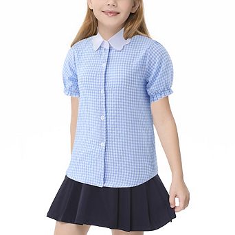 Girls' Puff Short Sleeve Button-Down Shirt
