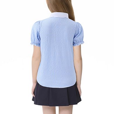 Girls' Puff Short Sleeve Button-Down Shirt