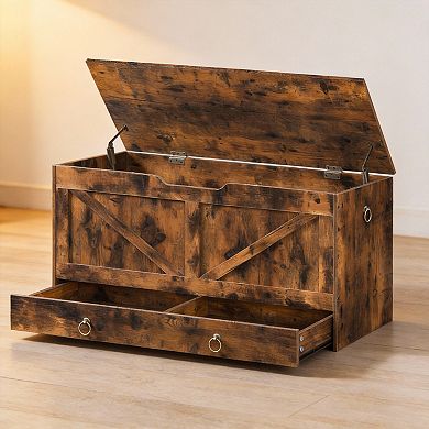 Rustic 43.3" Storage Chest Toy Bench 220 Lb Drawer