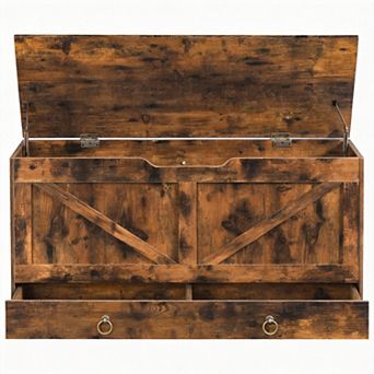 Rustic 43.3" Storage Chest Toy Bench 220 Lb Drawer