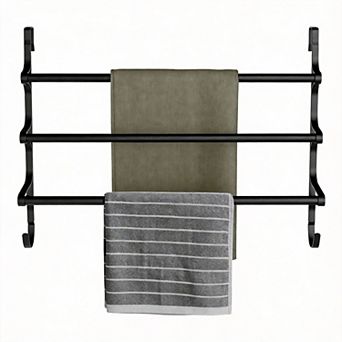 Over Door Towel Rack 24" Extendable Triple Bar Hooks