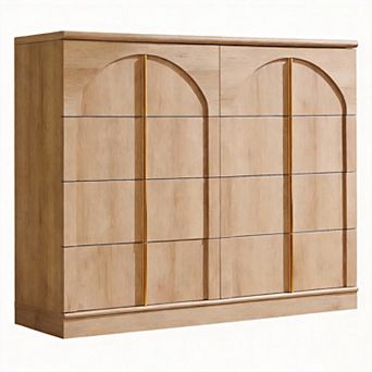 Modern Arched 8-Drawer Dresser with Gold Handles