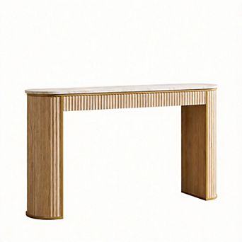 Modern Fluted Console Table for Entryway Sofa Hallway 150lbs