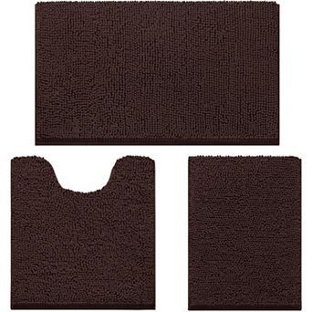 Three-piece extra soft snowproof bathroom rug set