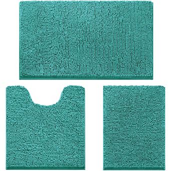 Three-piece extra soft snowproof bathroom rug set