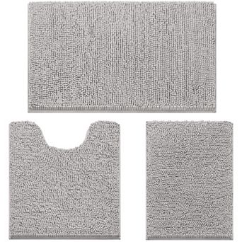 Three-piece extra soft snowproof bathroom rug set