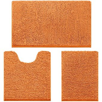 Three-piece extra soft snowproof bathroom rug set