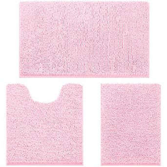 Three-piece extra soft snowproof bathroom rug set