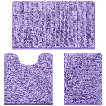 Three-piece extra soft snowproof bathroom rug set