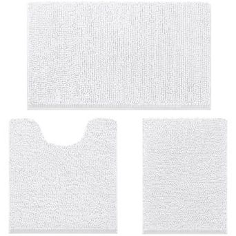 Three-piece extra soft snowproof bathroom rug set