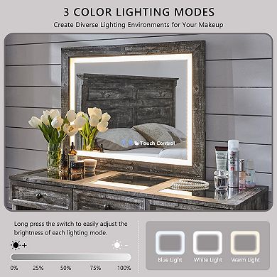 69" Farmhouse Glass-Top Corner Vanity with Nine Drawers