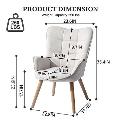 Homy Casa Upholstered Dining Chair for Kitchen or Dining Room with Metal Frame