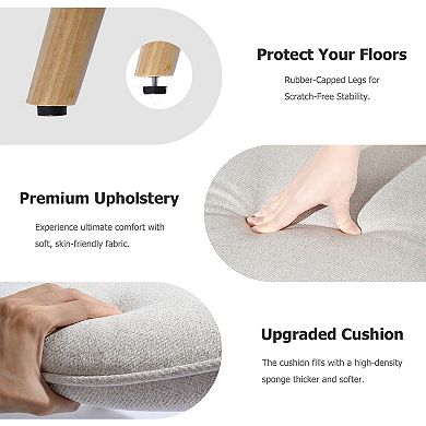 Homy Casa Upholstered Dining Chair for Kitchen or Dining Room with Metal Frame