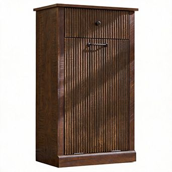 Tilt-out Trash Hamper Cabinet with Drawers