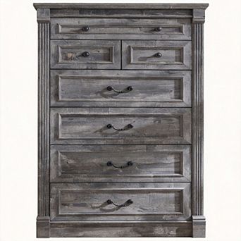 Farmhouse Roman Column 7-Drawer Dresser Hallway Organizer