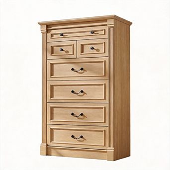 Farmhouse Roman Column 7-Drawer Dresser Hallway Organizer
