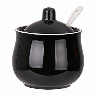 Ceramic Sugar Bowl 8oz with Lid & Spoon