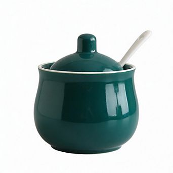 Ceramic Sugar Bowl 8oz with Lid & Spoon