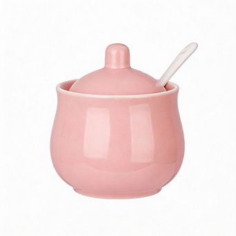 Ceramic Sugar Bowl 8oz with Lid & Spoon