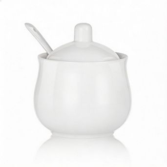 Ceramic Sugar Bowl 8oz with Lid & Spoon