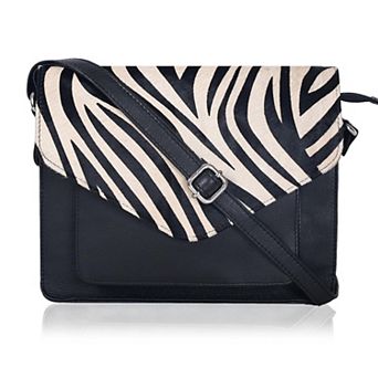 Leather Flap Crossbody Bag Adjustable Strap Snap Closure