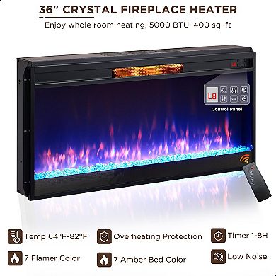 Farmhouse Fireplace TV Stand Entertainment Center LED Media Console