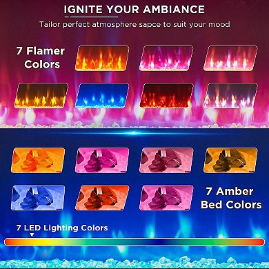 Farmhouse Fireplace TV Stand Entertainment Center LED Media Console