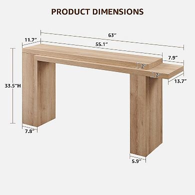 Modern Entryway Console Table Solid Geometry Accent Behind Couch
