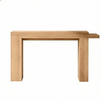 Modern Entryway Console Table Solid Geometry Accent Behind Couch