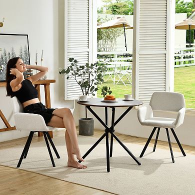 Homy Casa Set of 2 Swivel Dining Chairs for Kitchen or Dining Room with Armrests