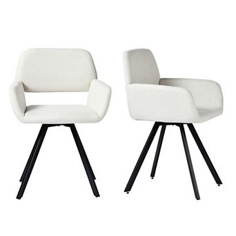 Homy Casa Set of 2 Swivel Dining Chairs for Kitchen or Dining Room with Armrests