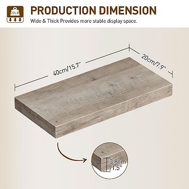 Floating Shelves with Hidden Brackets Farmhouse Wall Storage