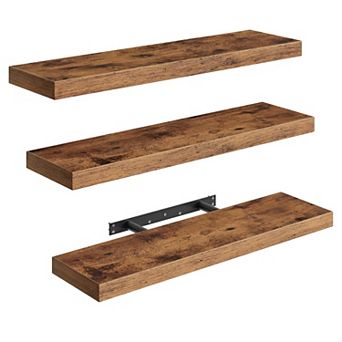 Floating Shelves Wall Set Invisible Brackets Farmhouse Decor