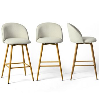 Homy Casa 26.4" Swivel Counter Height Stool with Upholstered Seat and Metal Legs