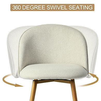 Homy Casa 26.4" Swivel Counter Height Stool with Upholstered Seat and Metal Legs