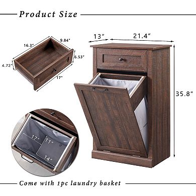 Tilt Out Trash Cabinet Hamper Drawer Hidden Wooden Bin