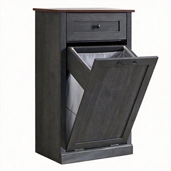Tilt Out Trash Cabinet Hamper Drawer Hidden Wooden Bin