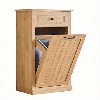 Tilt Out Trash Cabinet Hamper Drawer Hidden Wooden Bin