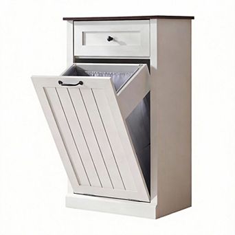 Tilt Out Trash Cabinet Hamper Drawer Hidden Wooden Bin