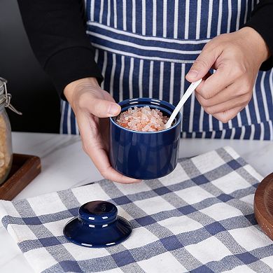 8oz Ceramic Sugar Bowl with Lid & Spoon