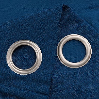 100% Polyester 250 GSM Basket Weave Ian Luxury Jacquard Blackout Grommet Curtain Panel