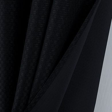 100% Polyester 250 GSM Basket Weave Ian Luxury Jacquard Blackout Grommet Curtain Panel