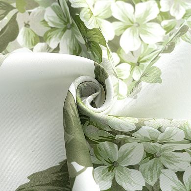 100% Polyester 200 GSM Hydrangea Printed Blackout Grommet With 1.5 Rod Diameter Curtain Panel