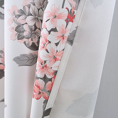 100% Polyester 200 GSM Hydrangea Printed Blackout Grommet With 1.5 Rod Diameter Curtain Panel