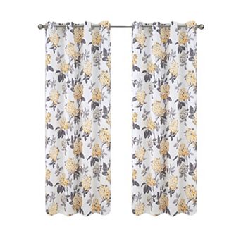 100% Polyester 200 GSM Hydrangea Printed Blackout Grommet With 1.5 Rod Diameter Curtain Panel