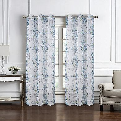 100% Polyester 72 GSM Amelia Printed Doily Grommet With 1.5 Rod Diameter Curtain Panel