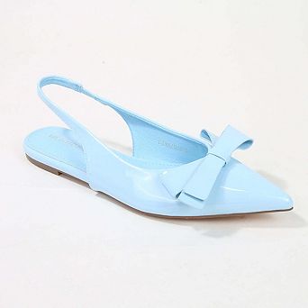 Cinnamon Patent Slingback Flats