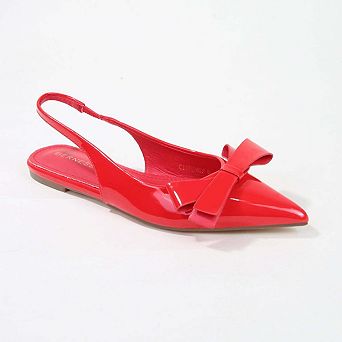 Cinnamon Patent Slingback Flats